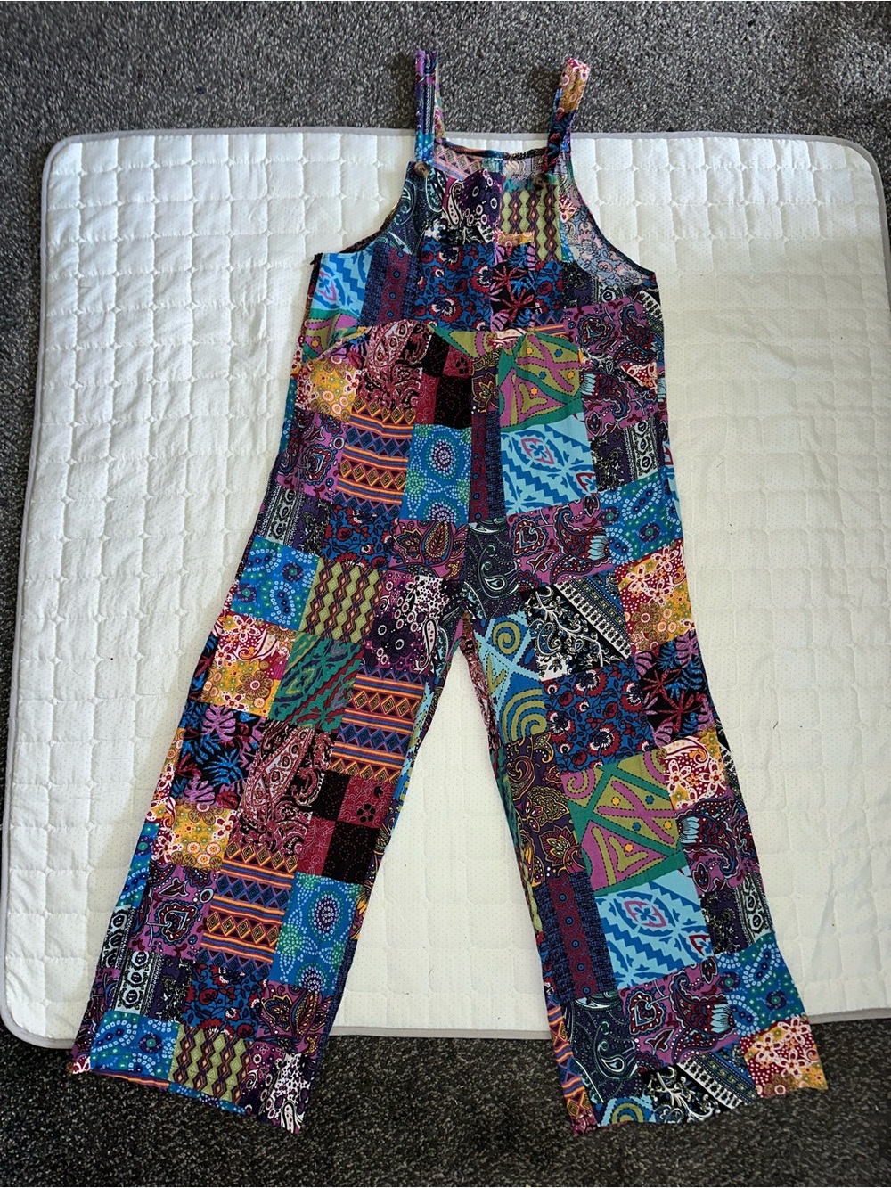 Multicolor Patchwork Wide-Leg Jumpsuit